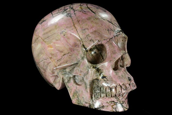 Realistic, Carved Rhodonite Skull #116332